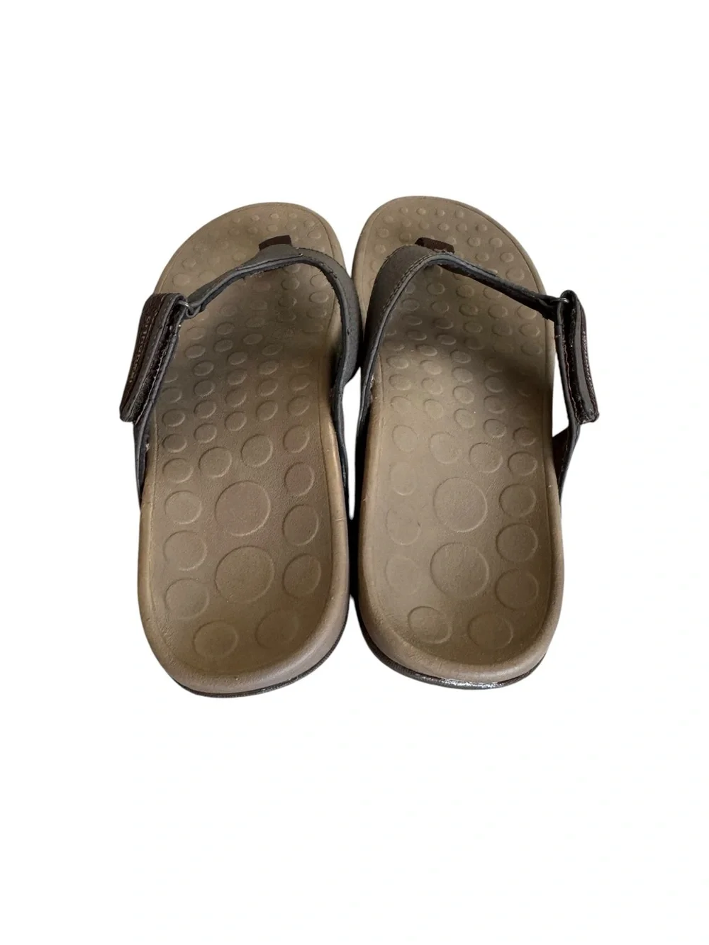 Vionic/orthaheel tide Ryder Brown Leather-Trim Sandals men’s size 10